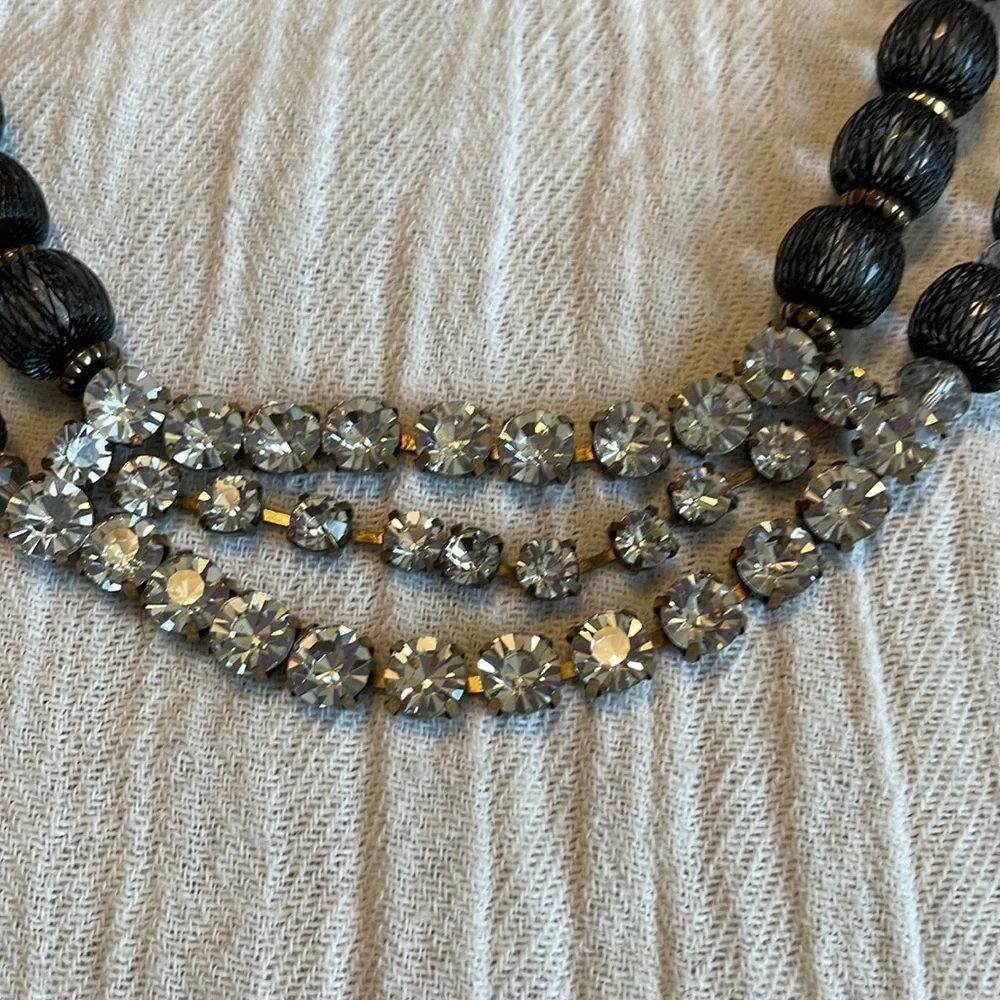 Smoky grey beaded necklace